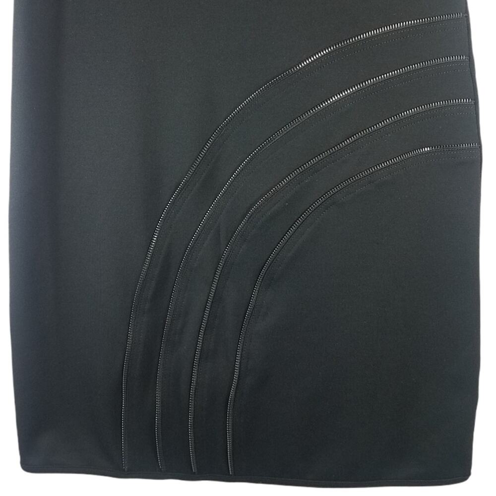 Vivienne Tam Black Knit Sheath Dress Small Sleeveless Zipper Accent Edgy Design - Picture 6 of 12